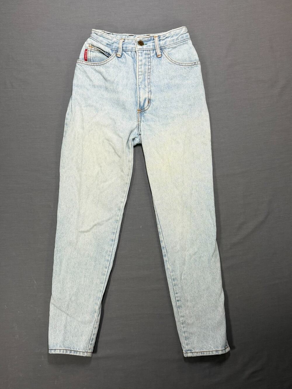 Vintage Bongo Jeans Womens 1 Acid Wash High Rise Ankle Zip 80s 90s USA